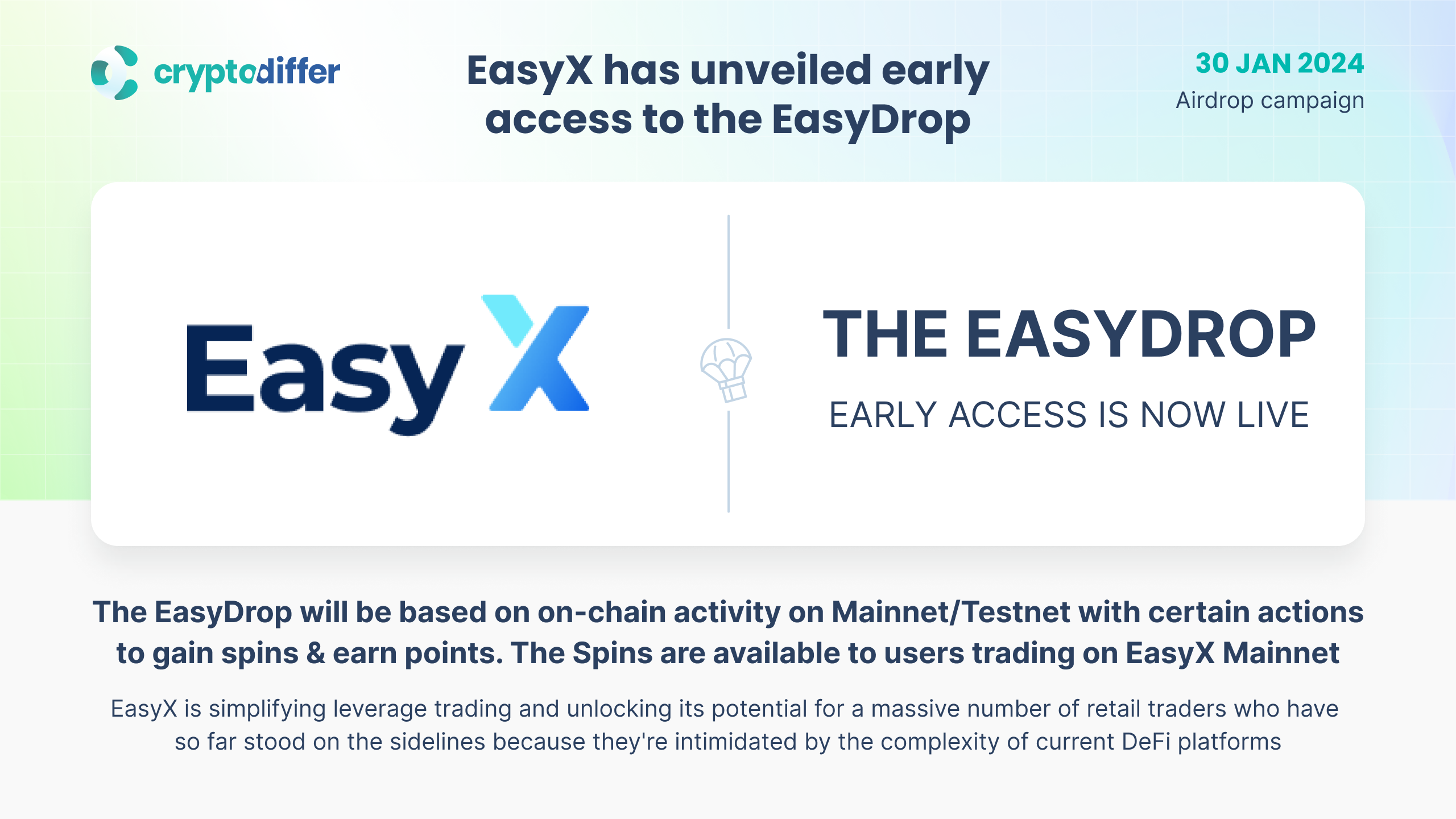 EasyX has unveiled early access to the EasyDrop